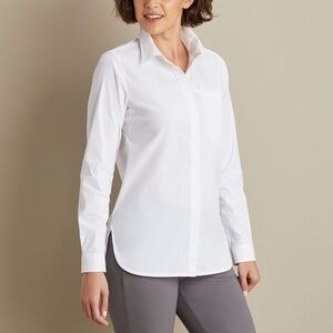 Duluth Trading Co Fresh Impression Long Sleeve Button Down Shirt XXL White Basic